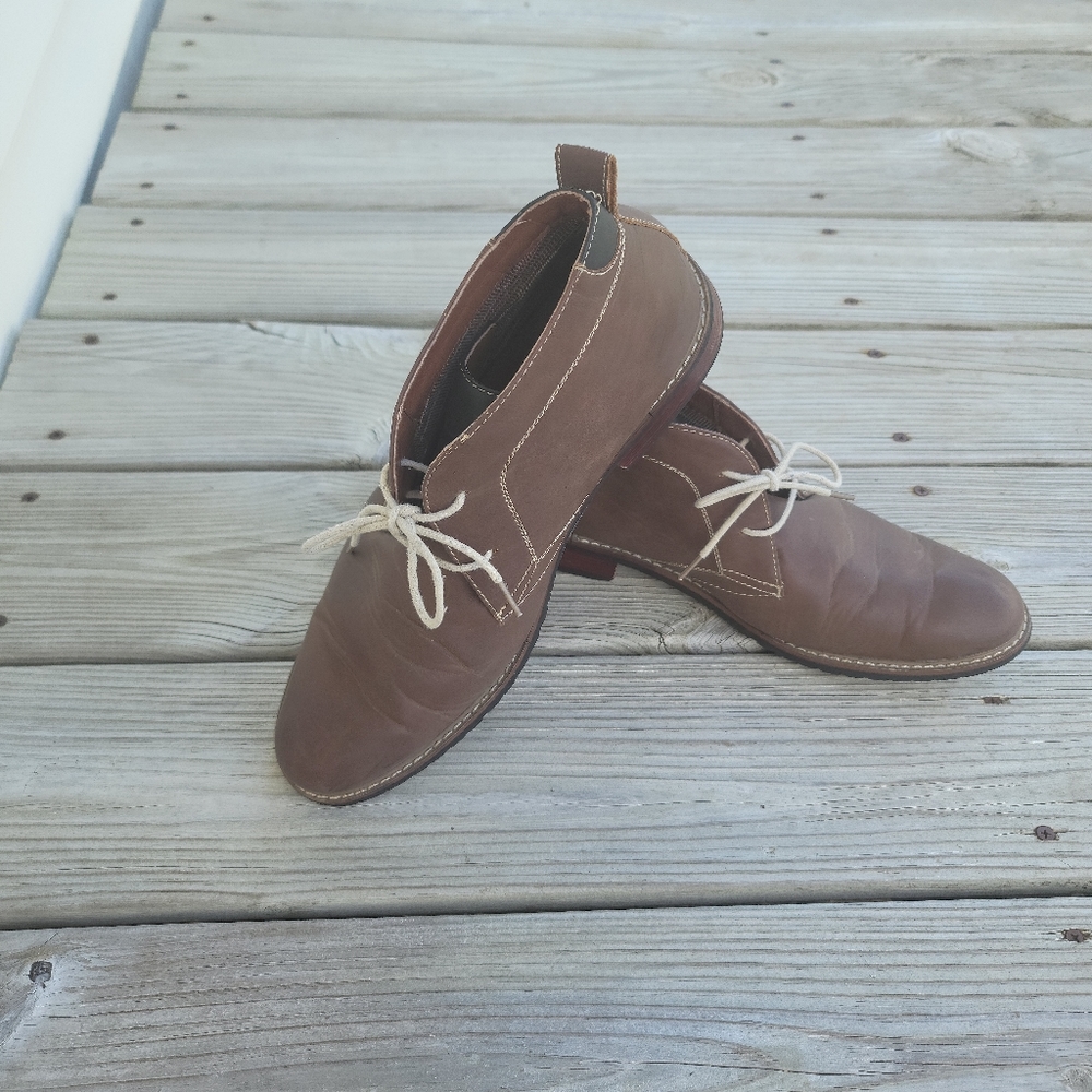 Men's FERRO ALDO Dress Booties Front Lace, Size 11, Brown, Good condition